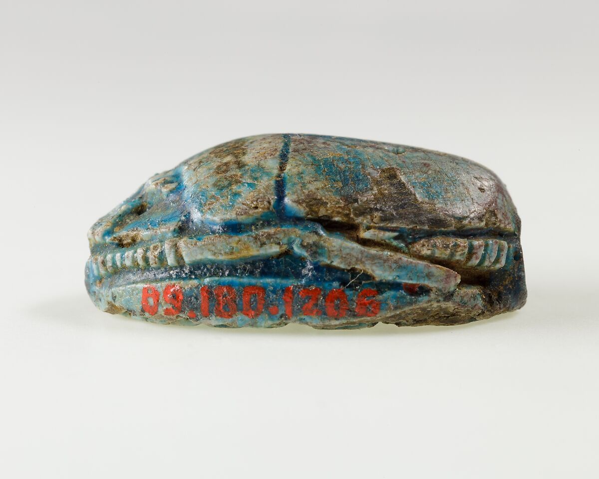 Scarab of an Official, Bright blue glazed steatite