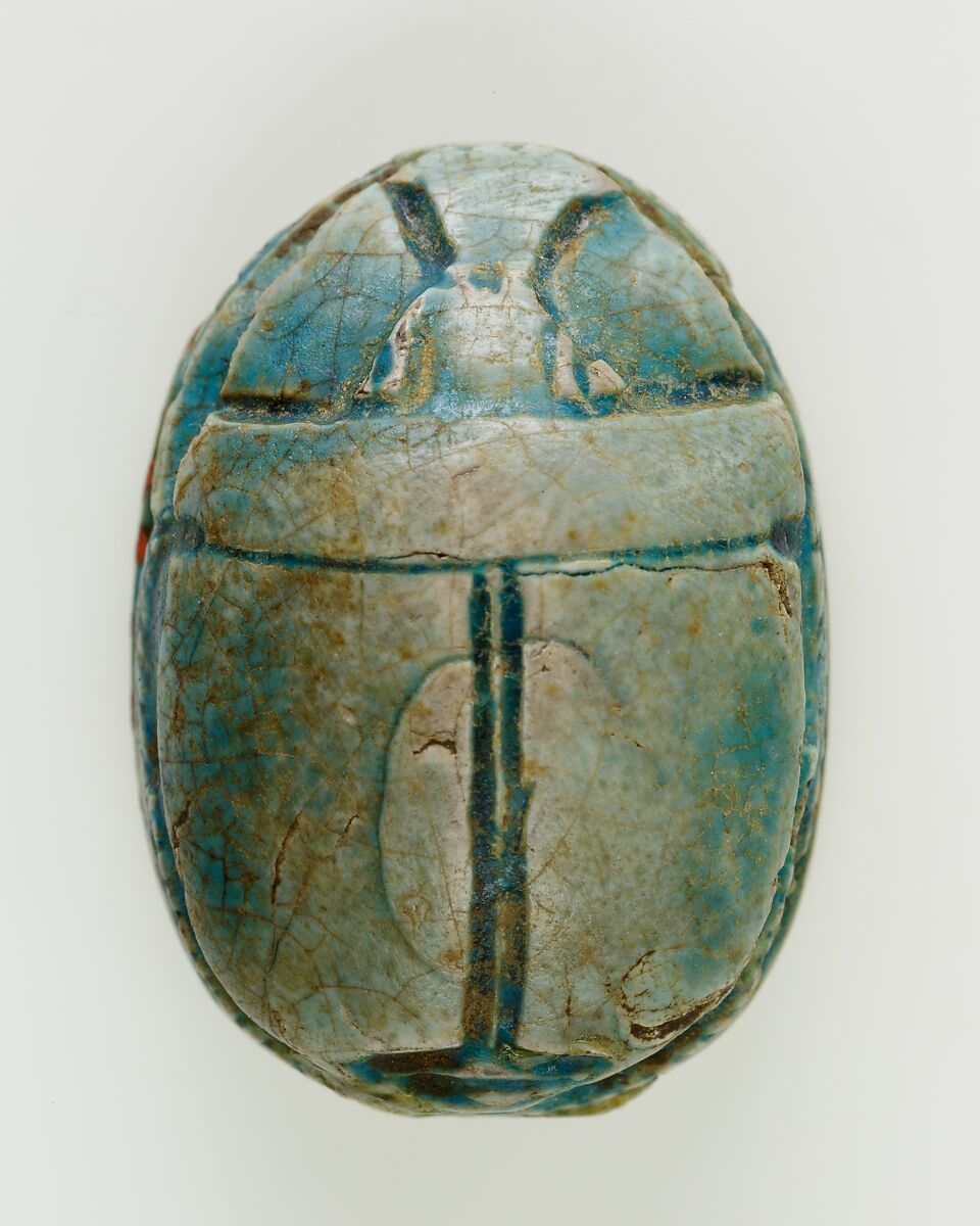 Scarab of the Vizier Minhotep, Bright blue glazed steatite