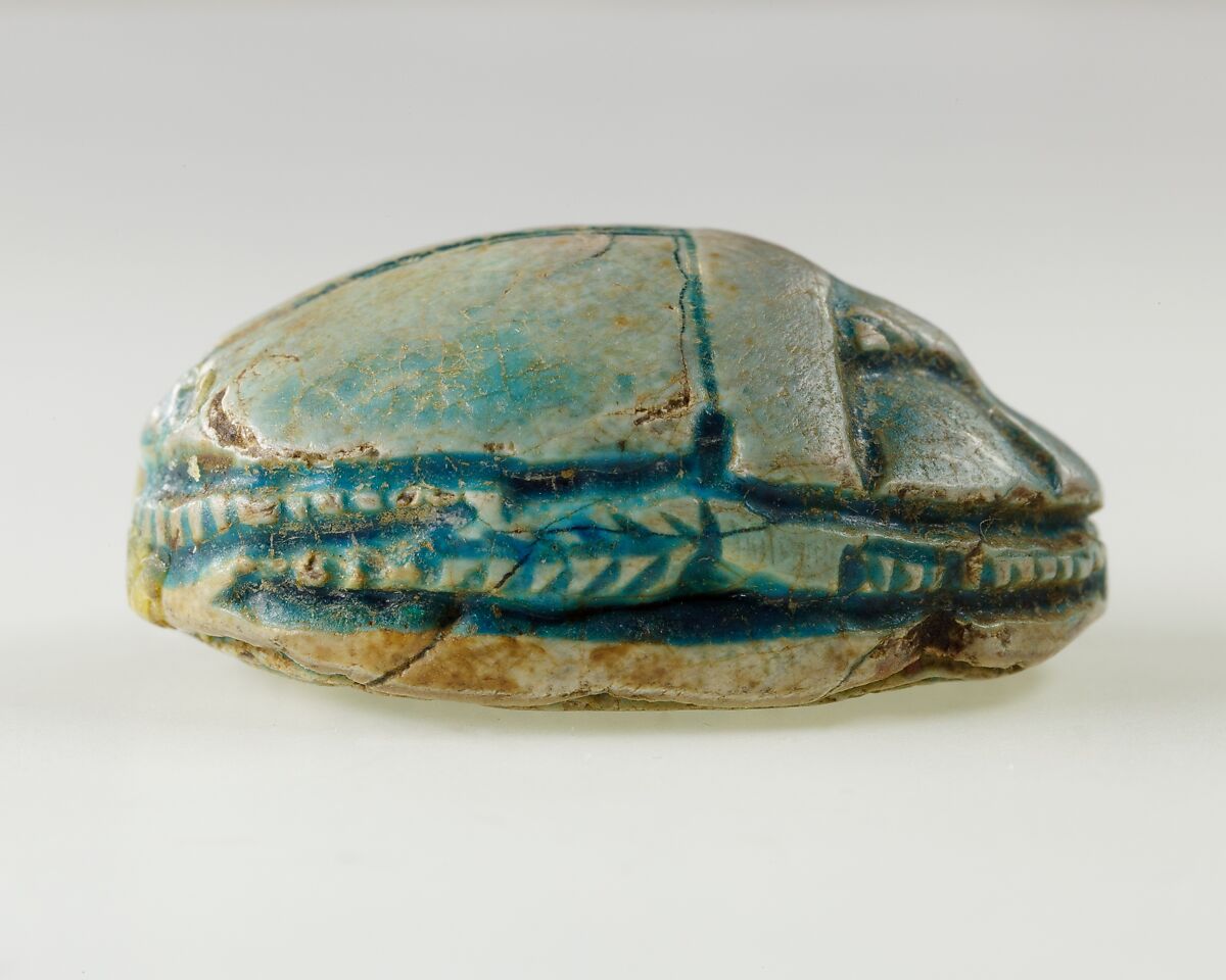 Scarab of the Vizier Minhotep, Bright blue glazed steatite