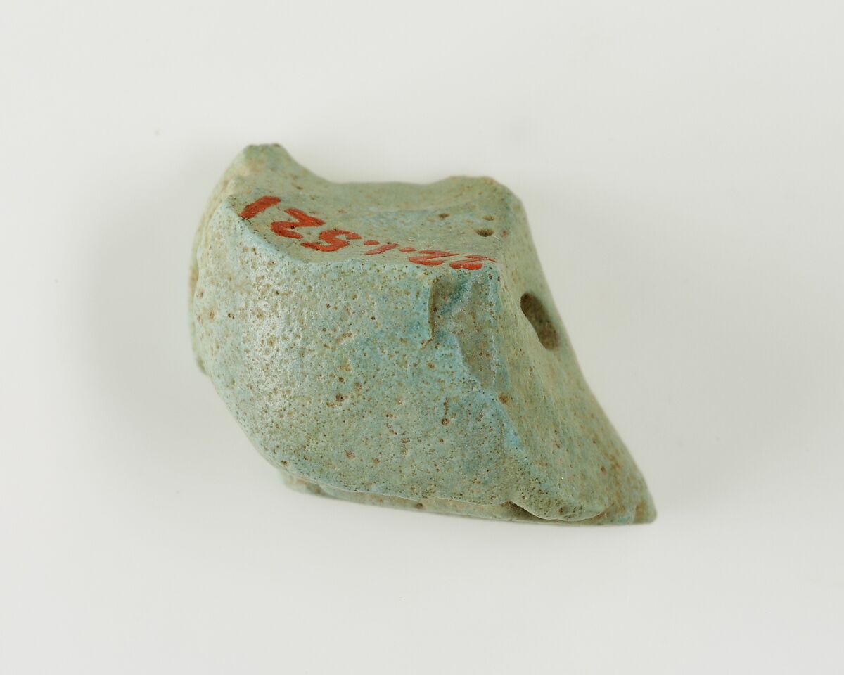 Fragment of a Scarab of a Lady, Light green faience