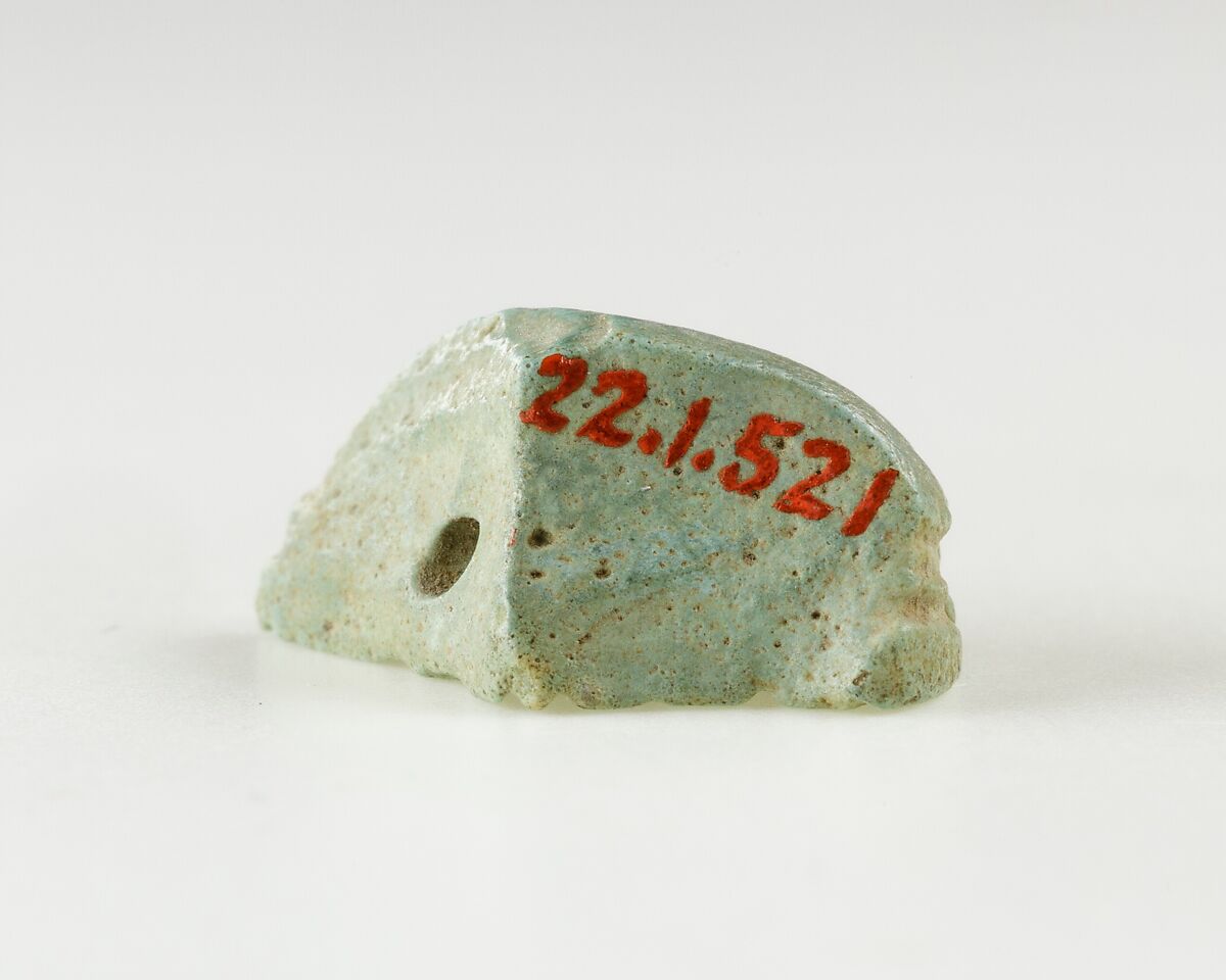 Fragment of a Scarab of a Lady, Light green faience