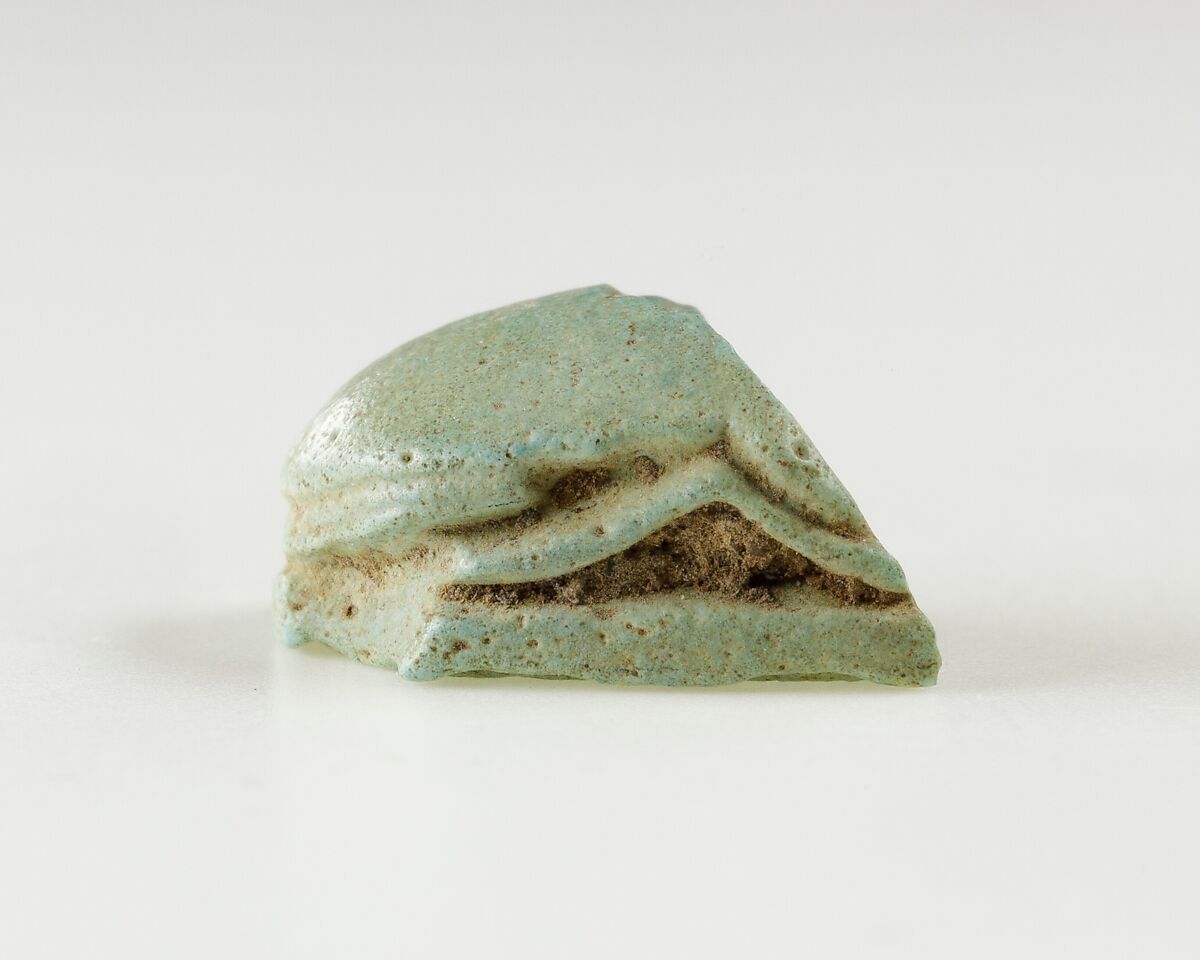 Fragment of a Scarab of a Lady, Light green faience