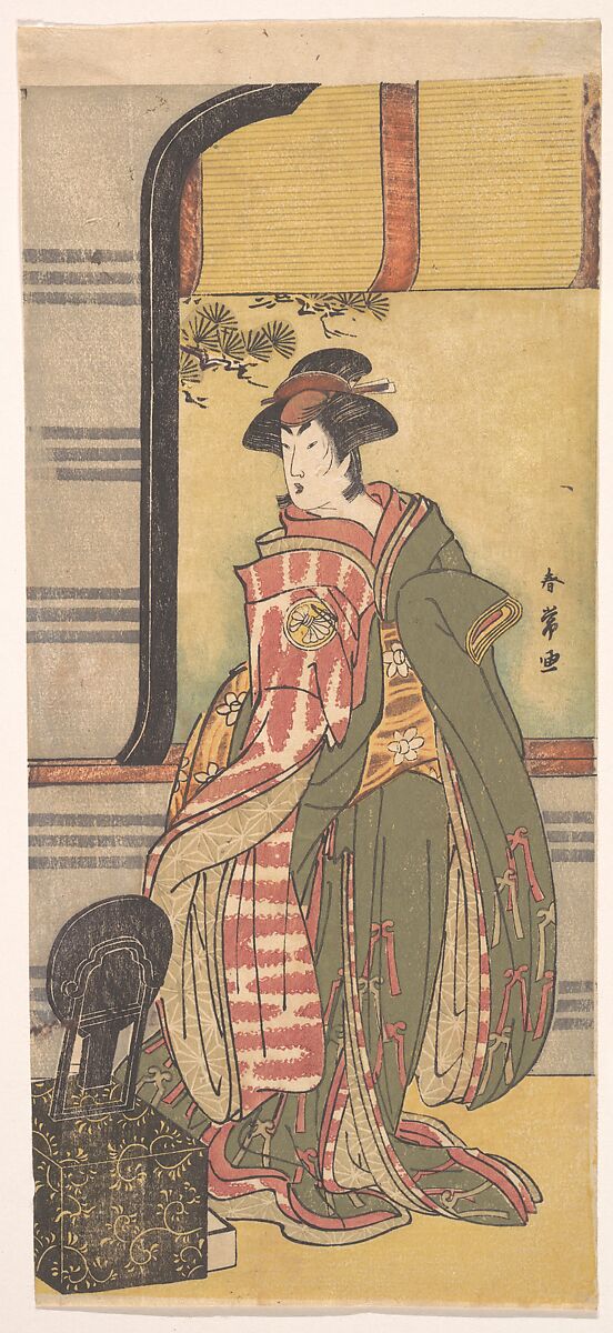 The Actor Segawa Kikunojo 3rd in a Female Role, Katsukawa Shunjō (Japanese, died 1787), Woodblock print; ink and color on paper, Japan 