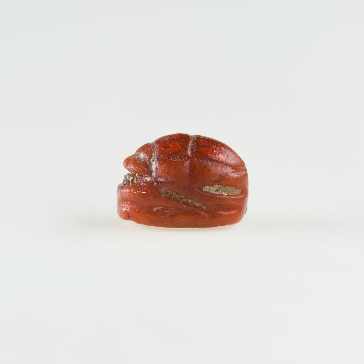 Scarab Decorated with Crossing Lines, Carnelian