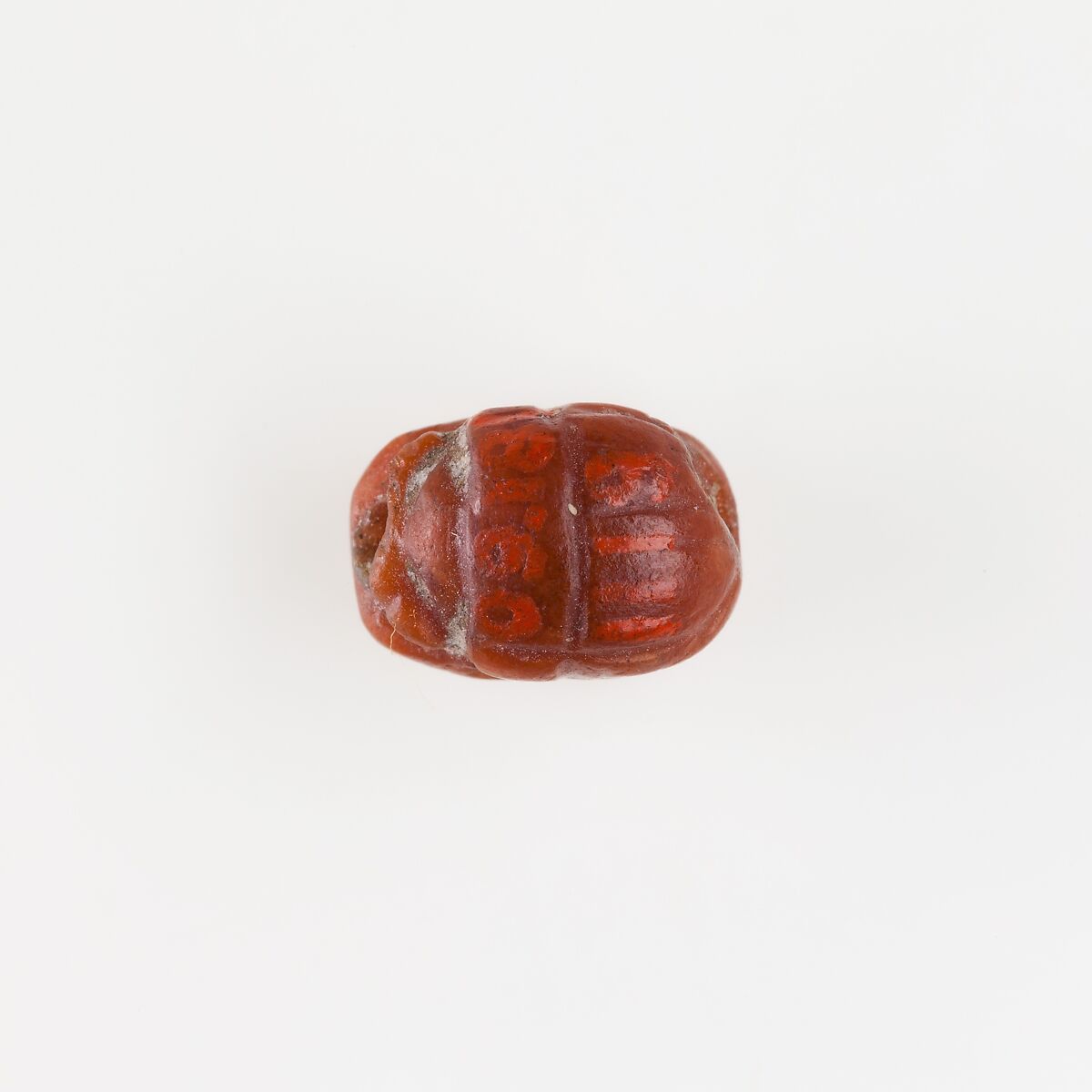 Scarab Decorated with Crossing Lines, Carnelian