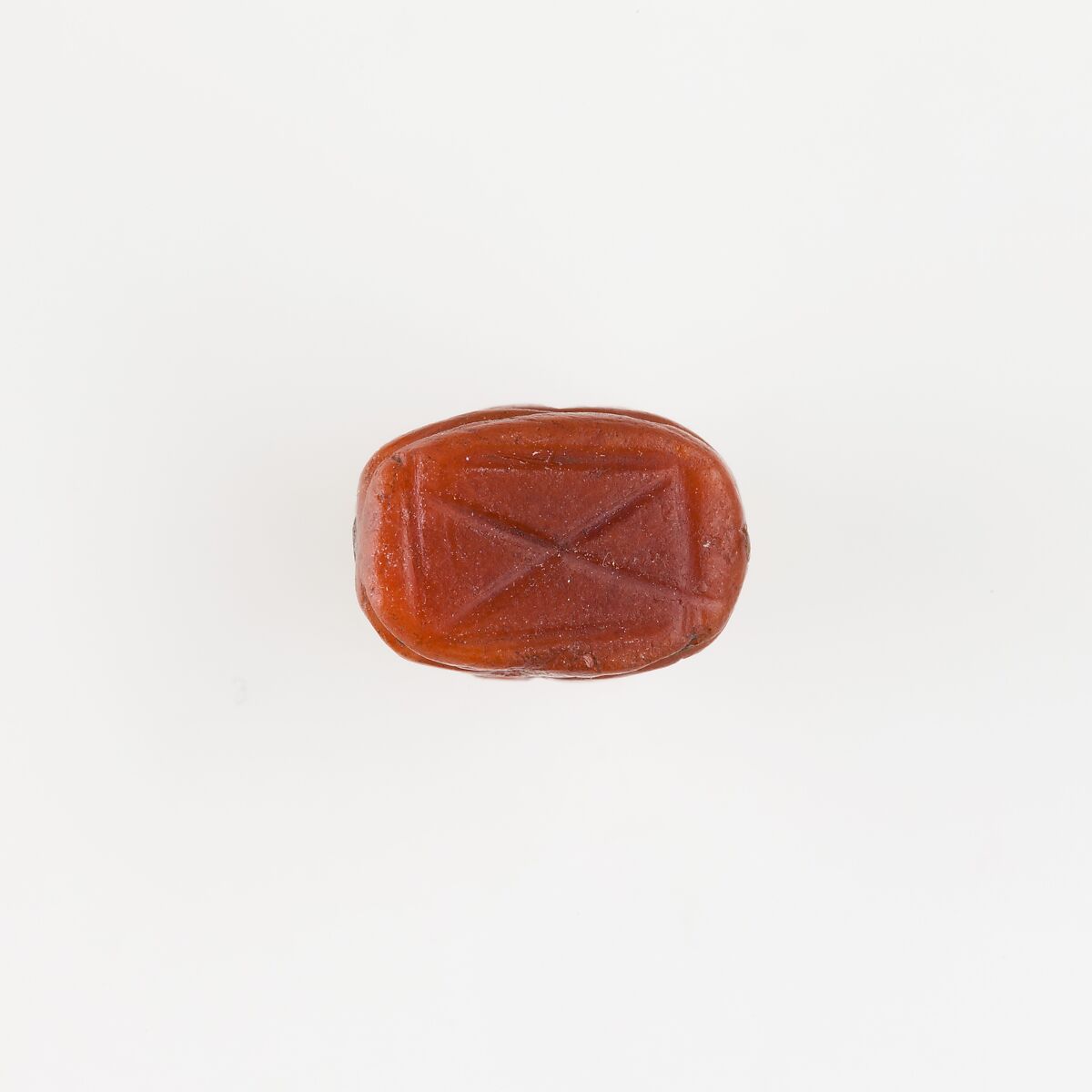 Scarab Decorated with Crossing Lines, Carnelian 