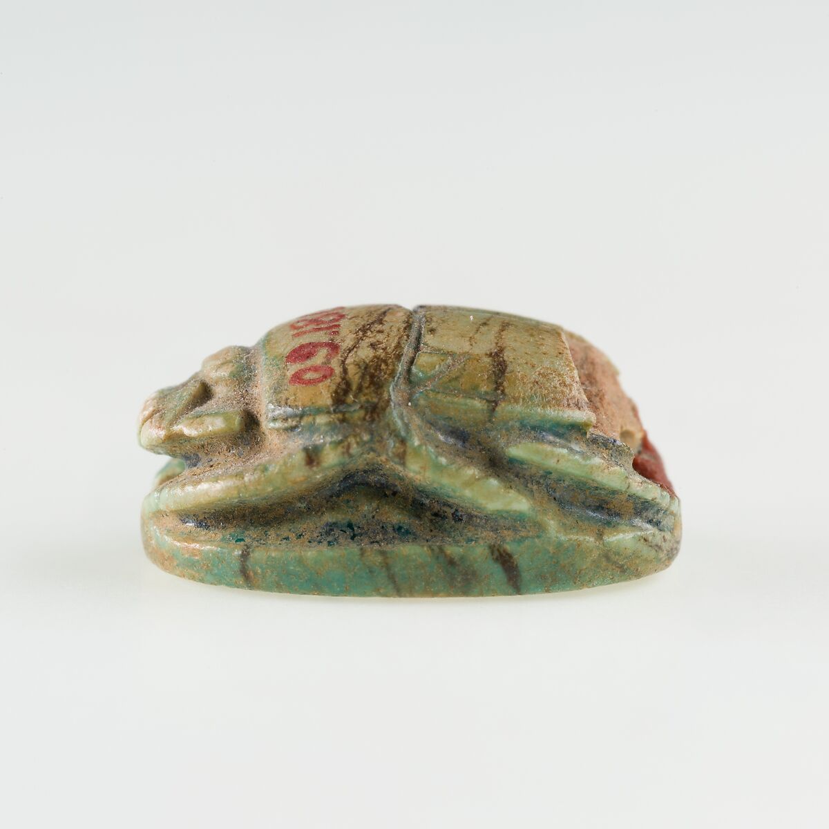 Scarab of Pharaoh Aya (II), Green glazed steatite