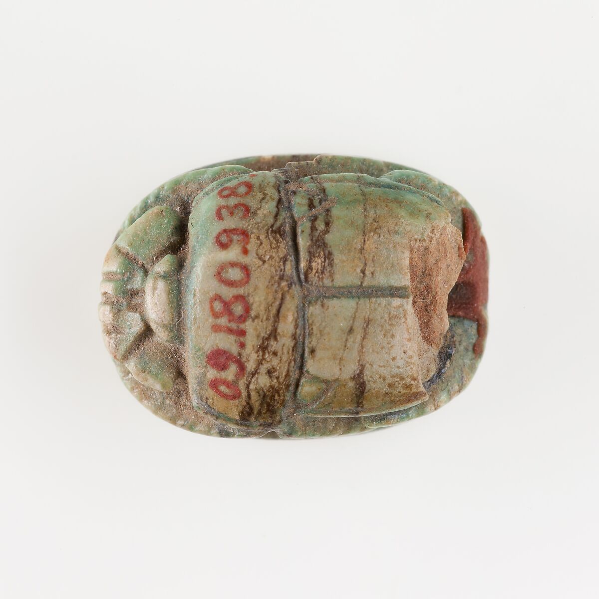 Scarab of Pharaoh Aya (II), Green glazed steatite