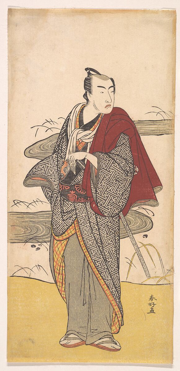 The Actor Matsumoto Koshiro 4th as a Man, Katsukawa Shunkō (Japanese, 1743–1812), Woodblock print; ink and color on paper, Japan 