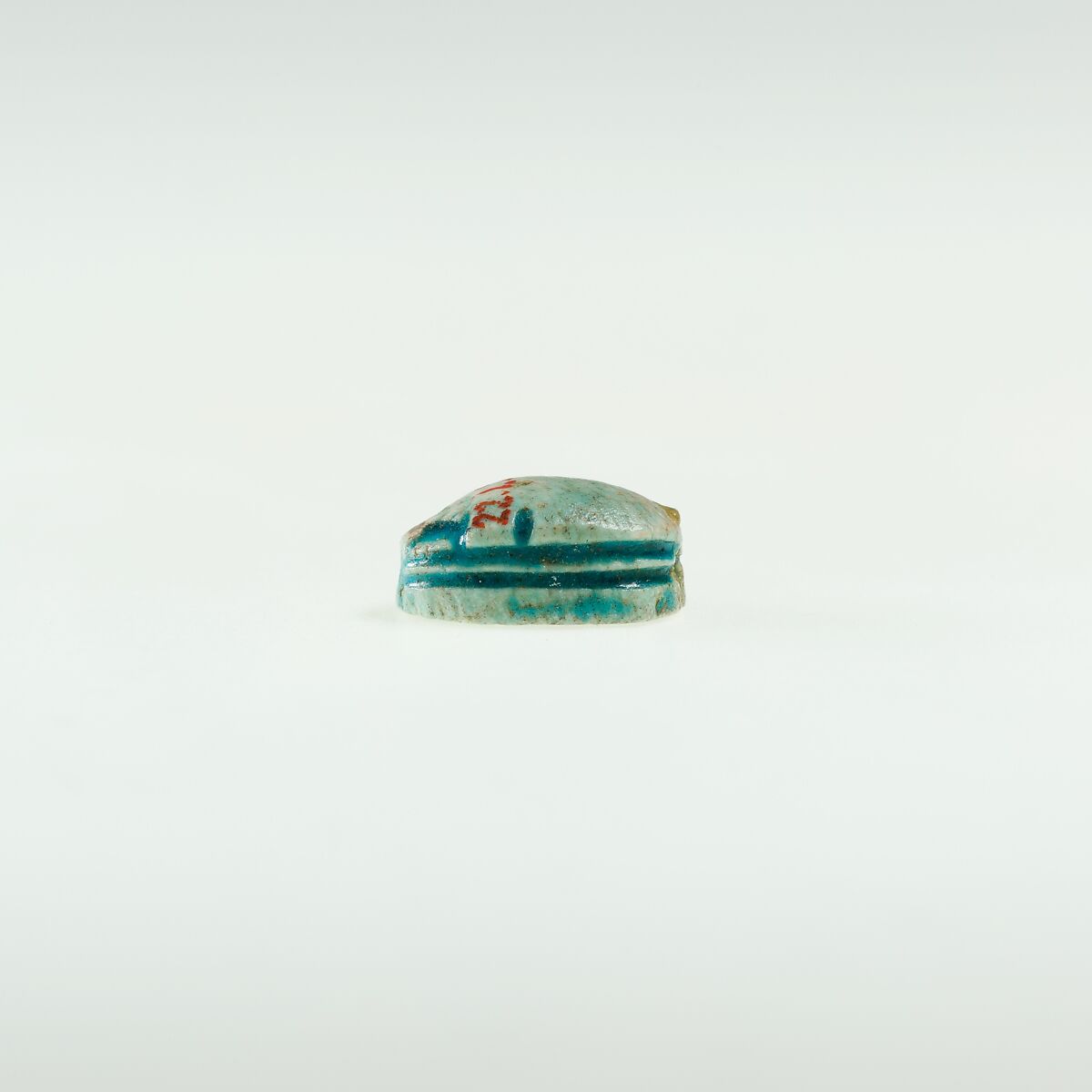 Scarab Decorated with Circles, Green glazed steatite