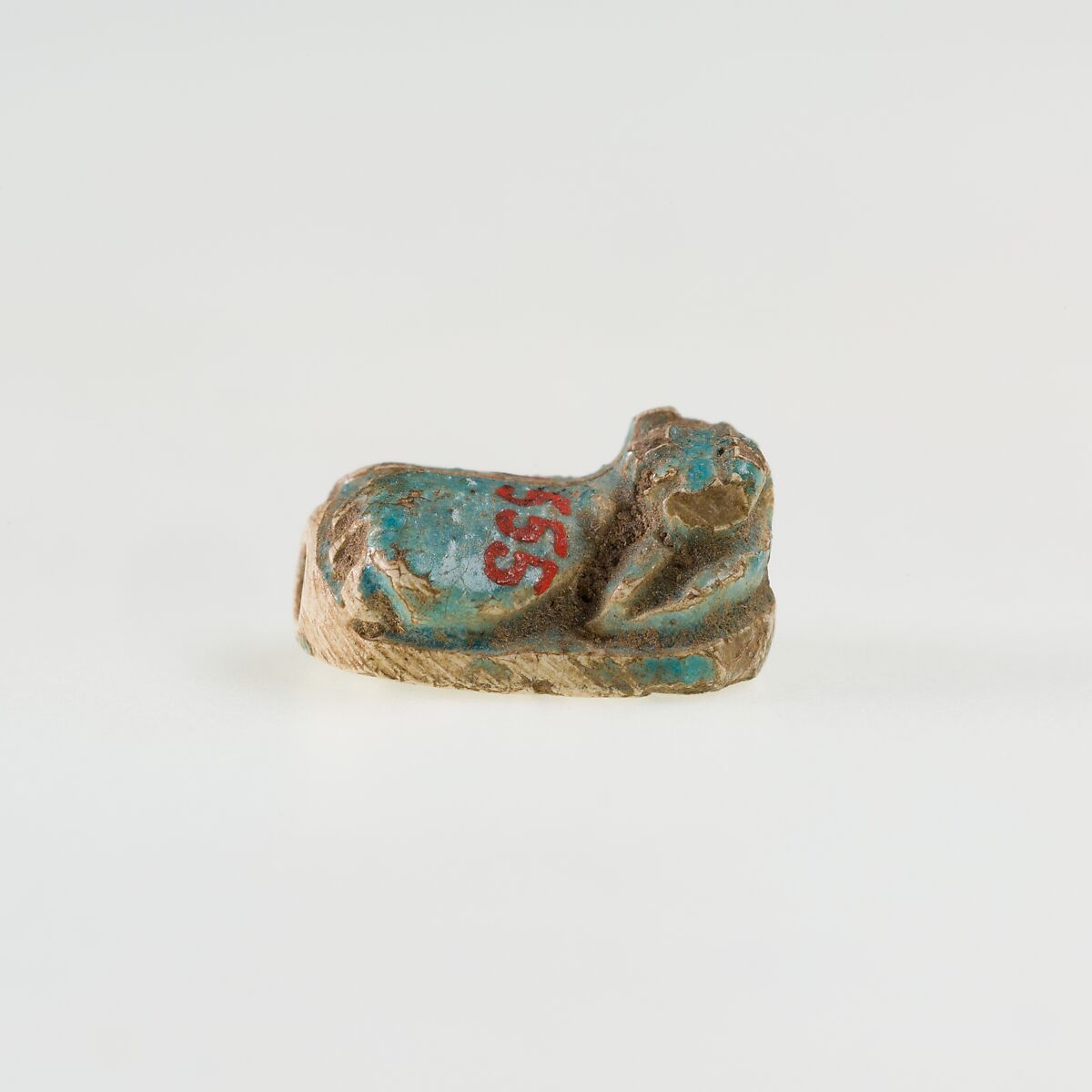 Animal-shaped Amulet Inscribed with a Blessing Related to Re, Green glazed steatite