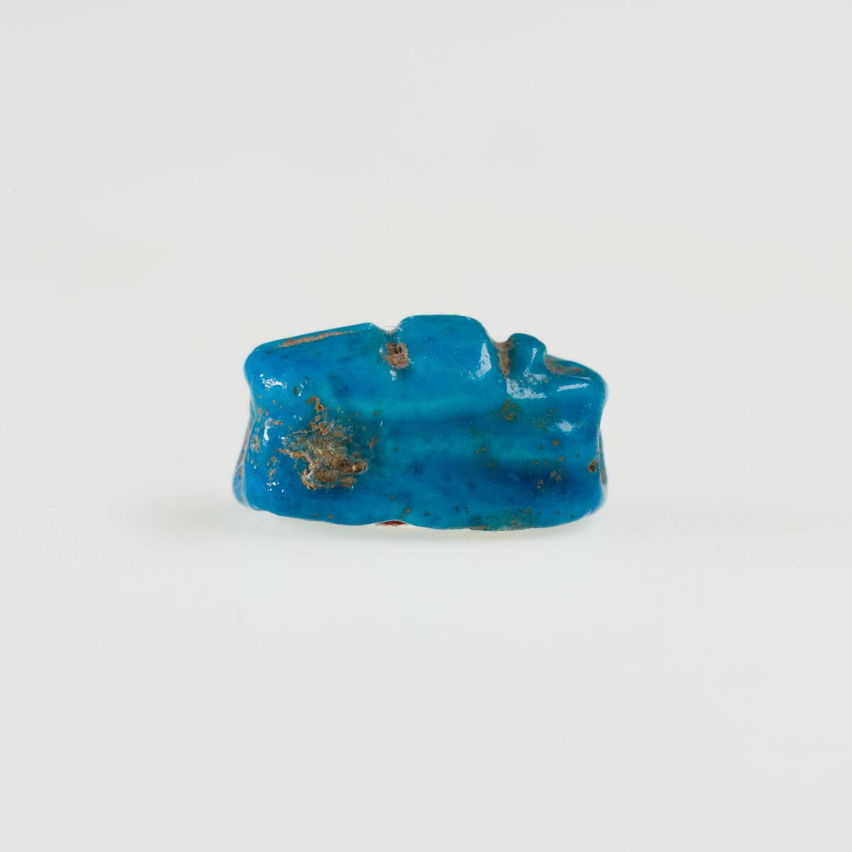 Scarab Inscribed with a Blessing Related to Re, Bright blue faience