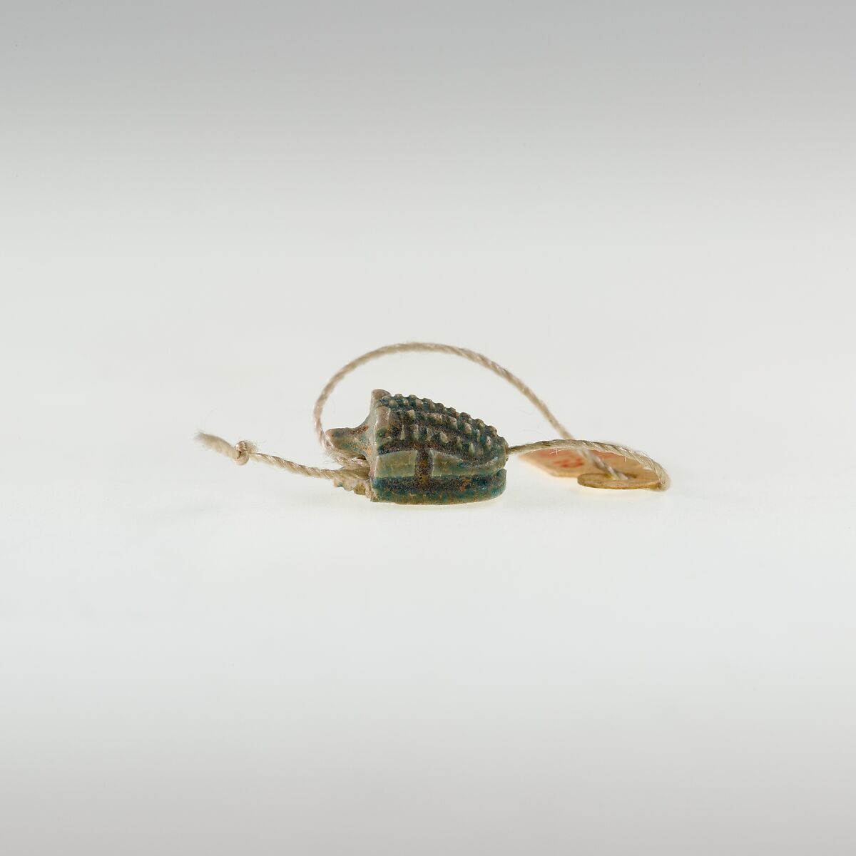 Hedgehog Scaraboid Inscribed with a Blessing Related to Re, Green glazed steatite