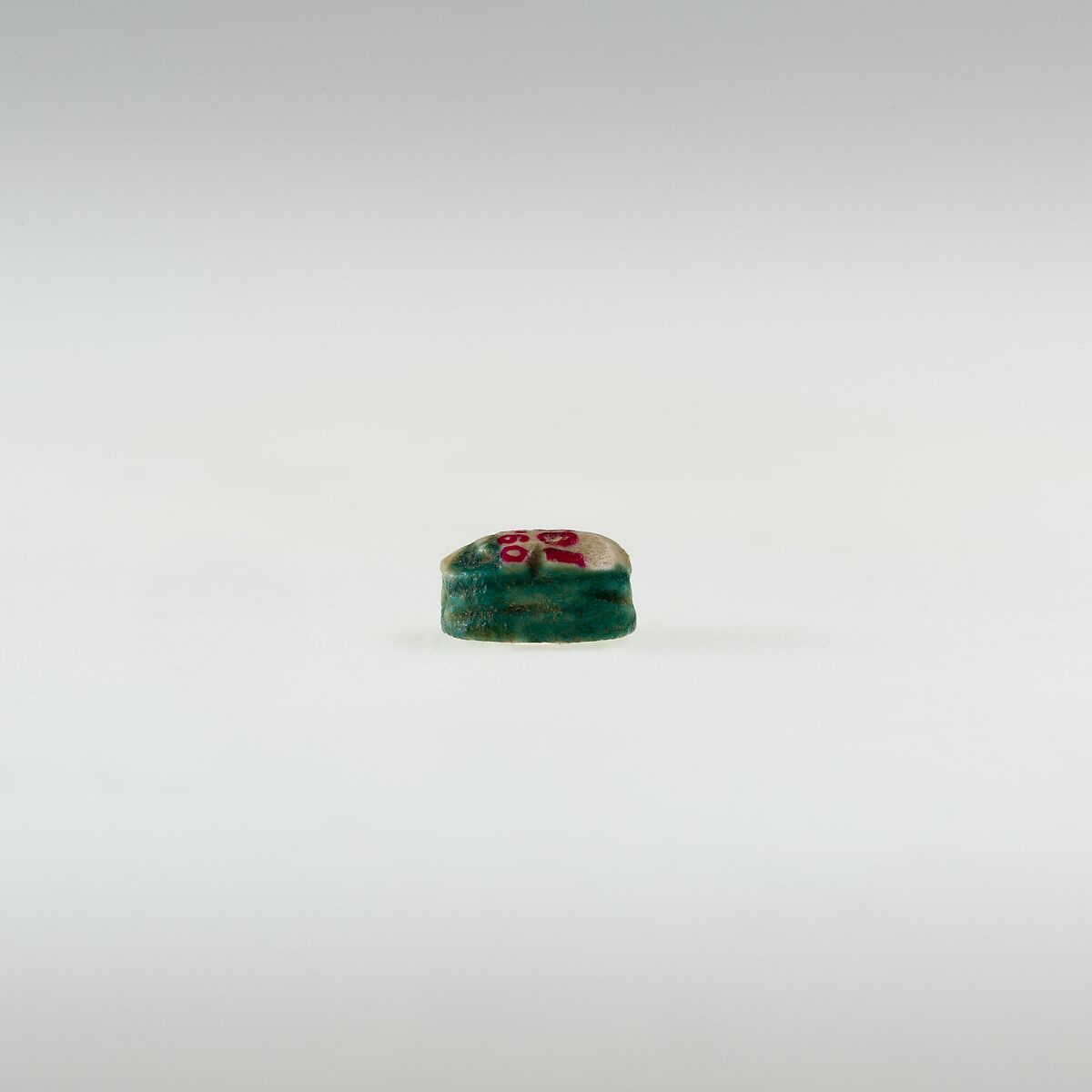 Scarab Inscribed with a Blessing Related to Re, Green faience