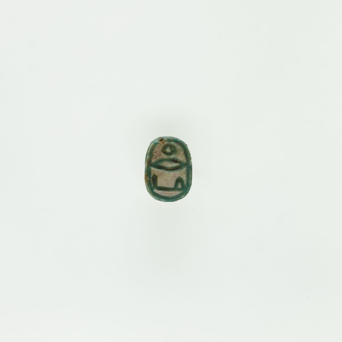 Scarab Inscribed with a Blessing Related to Re, Green faience 