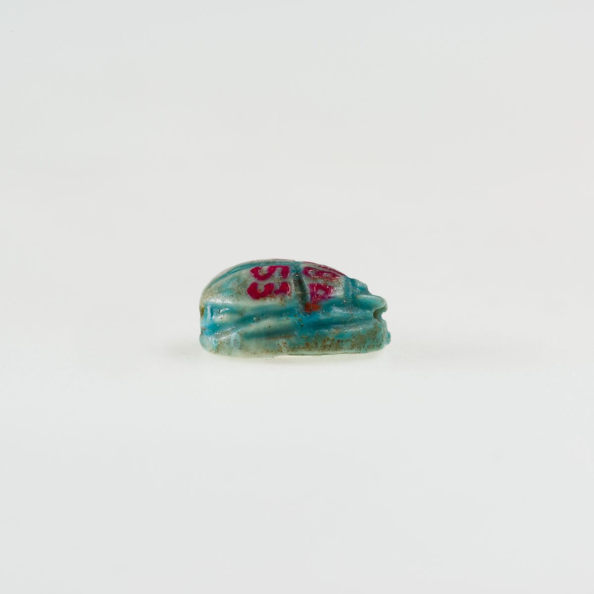 Scarab Inscribed with Blessing Related to Re, Green faience