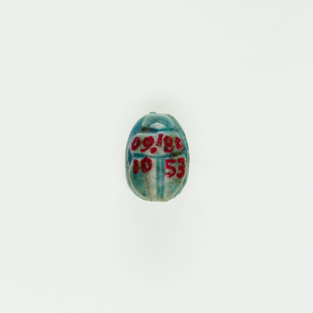 Scarab Inscribed with Blessing Related to Re, Green faience