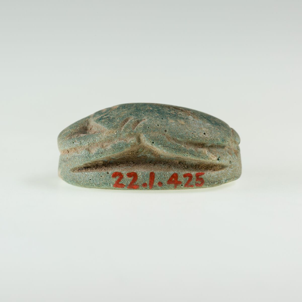 Scarab with a Representation of Seth-Baal and Uraeus, Light green faience