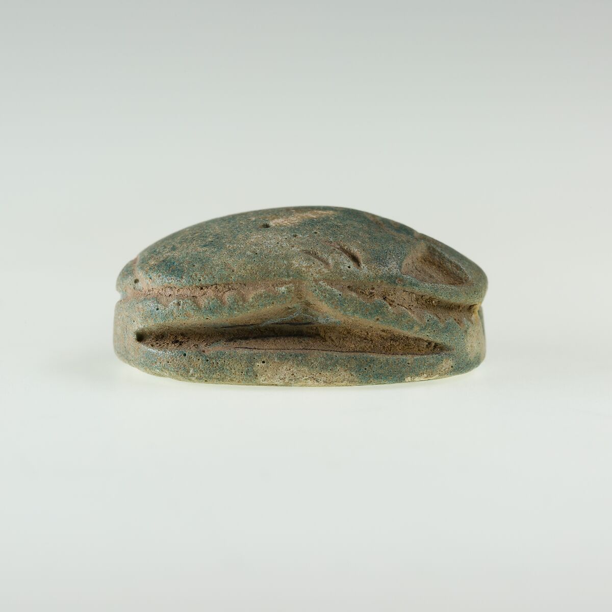 Scarab with a Representation of Seth-Baal and Uraeus, Light green faience