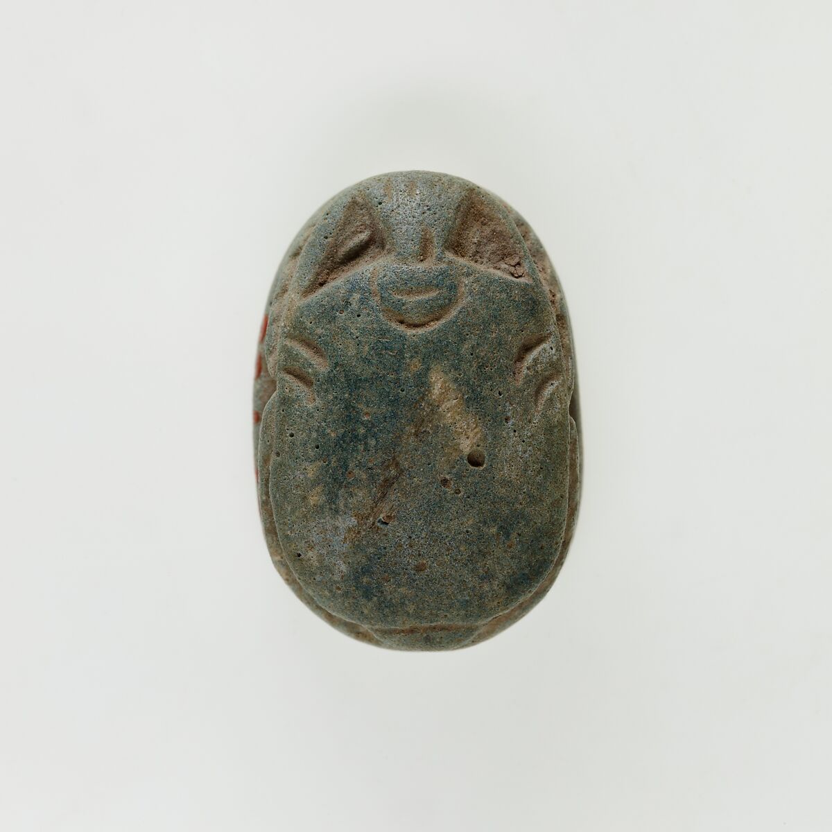 Scarab with a Representation of Seth-Baal and Uraeus, Light green faience