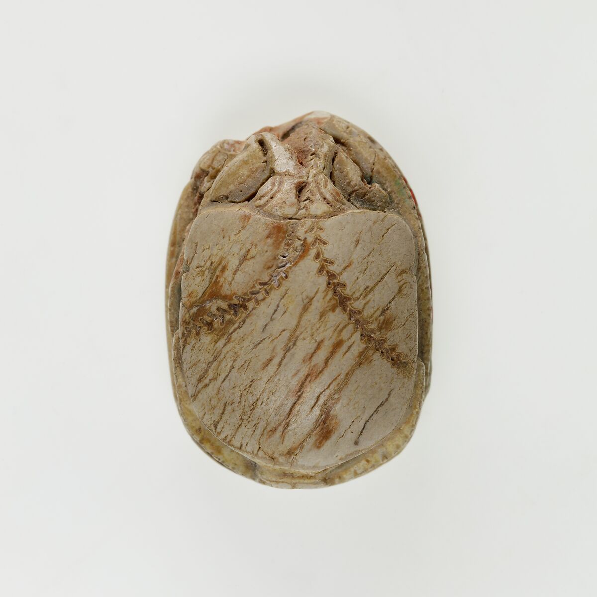 Scarab with Sobek and Uraei, Steatite, traces of green glaze