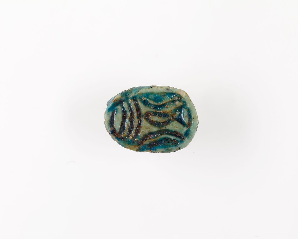 Scarab with Protective Sign, Green glazed steatite 