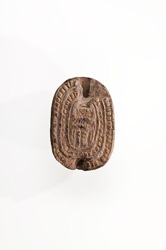 Scarab Inscribed with Hieroglyphs in Rope Border