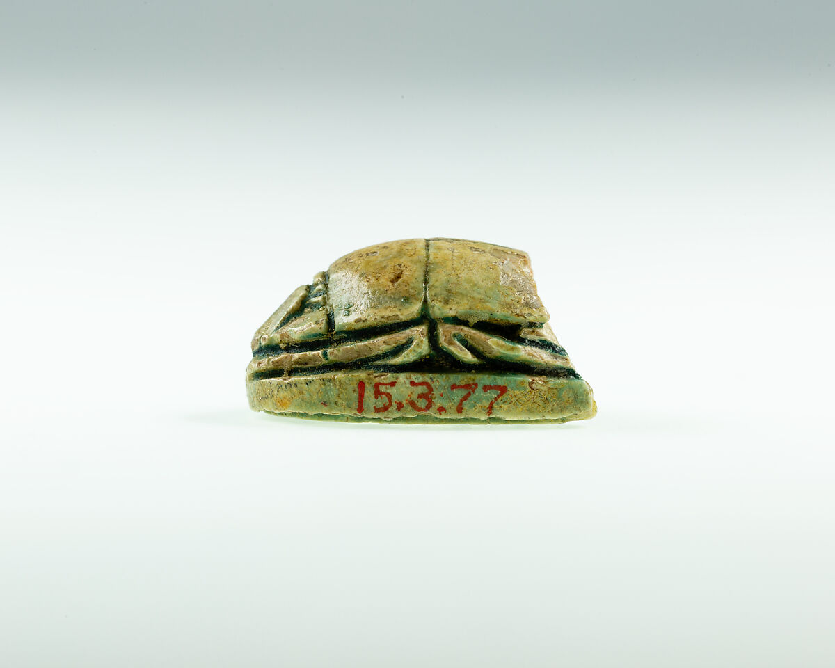 Scarab of an Official, Green glazed steatite