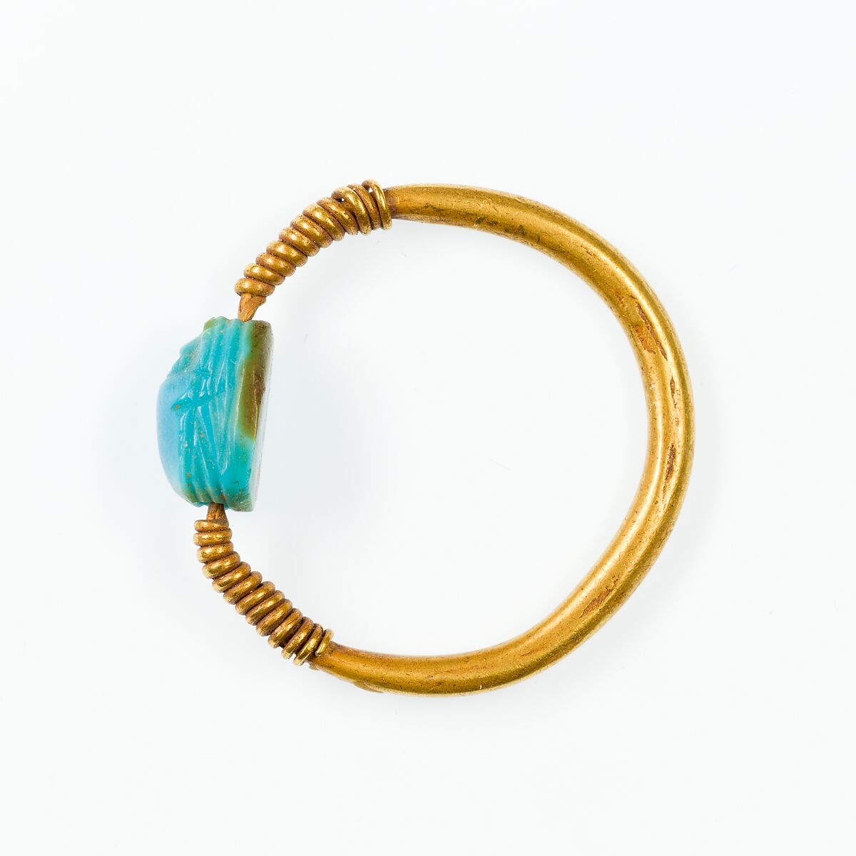 Ring with Uninscribed Scarab, Turquoise