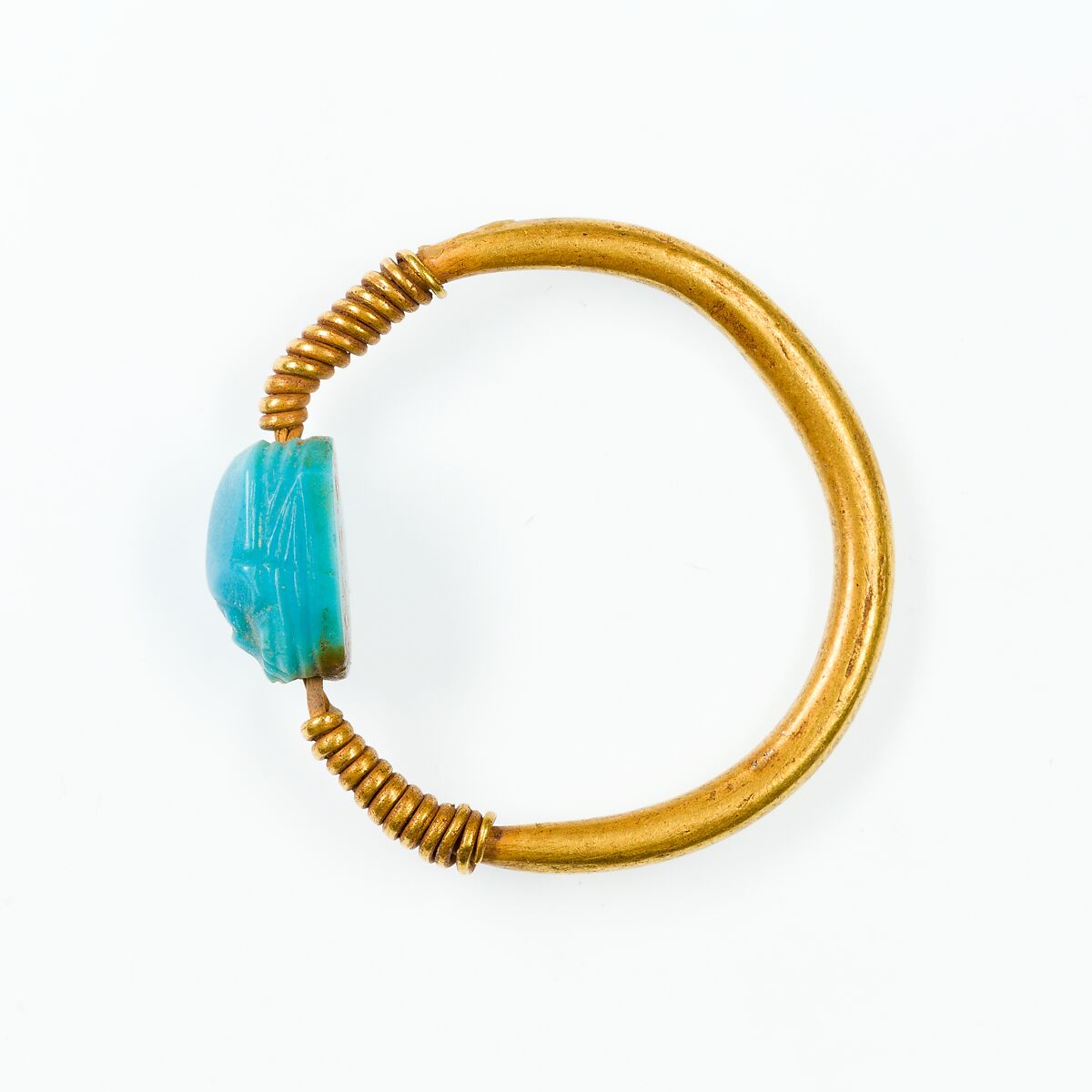 Ring with Uninscribed Scarab, Turquoise