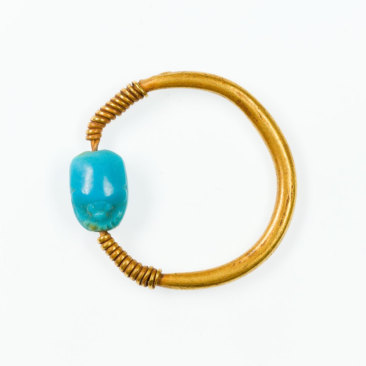 Ring with Uninscribed Scarab, Turquoise 