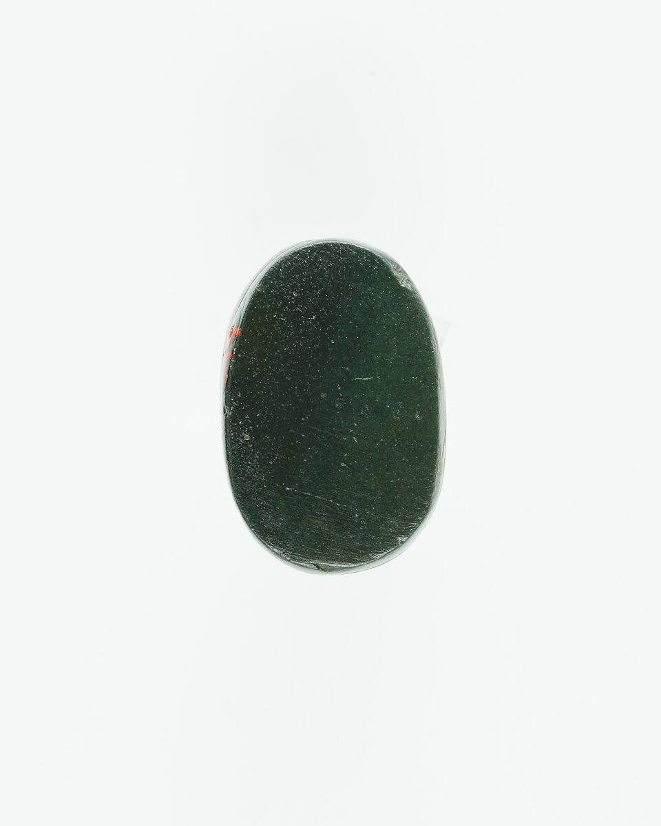 Uninscribed scarab, Green jasper