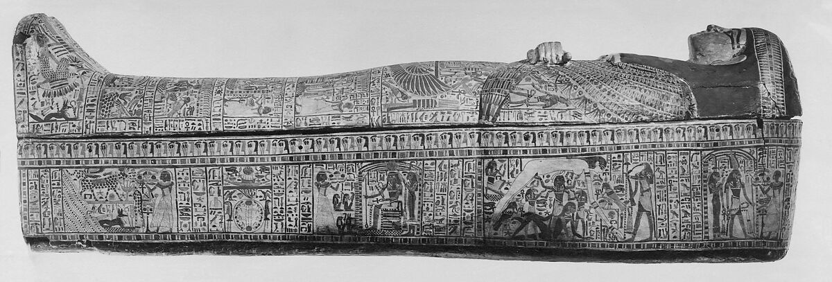 Inner Coffin of Itamun, inscribed for Nesiamun, Wood, paste, paint