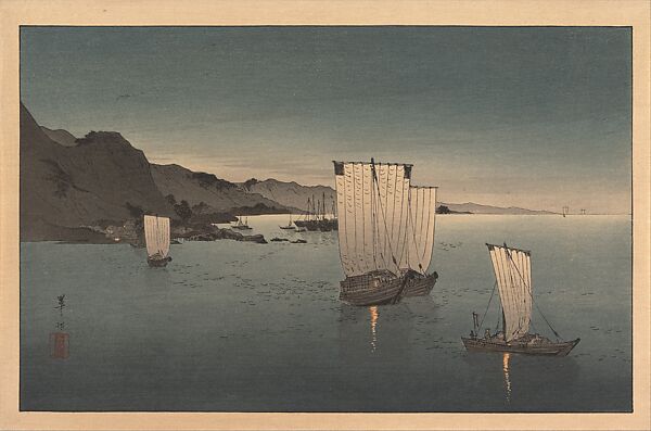 Kahō - Fishing Boats at Dusk - Japan - Meiji (1868–1912)–Taishō