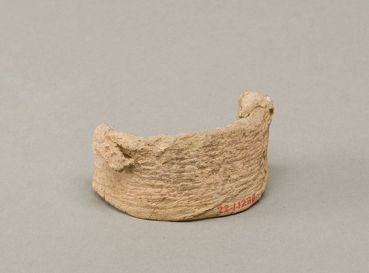 Vase neck fragment, Low-fired whitish clay 