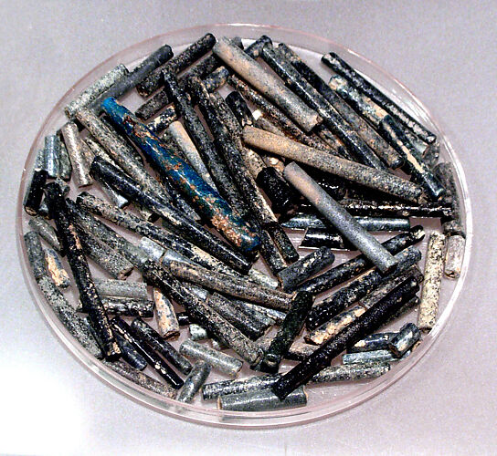 Tray of Tubular beads