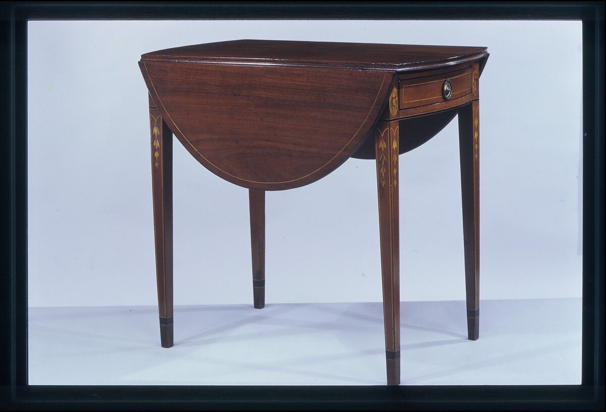 Drop-leaf Pembroke Table, Mahogany, maple, ebony, tulip poplar, cedar, oak, American