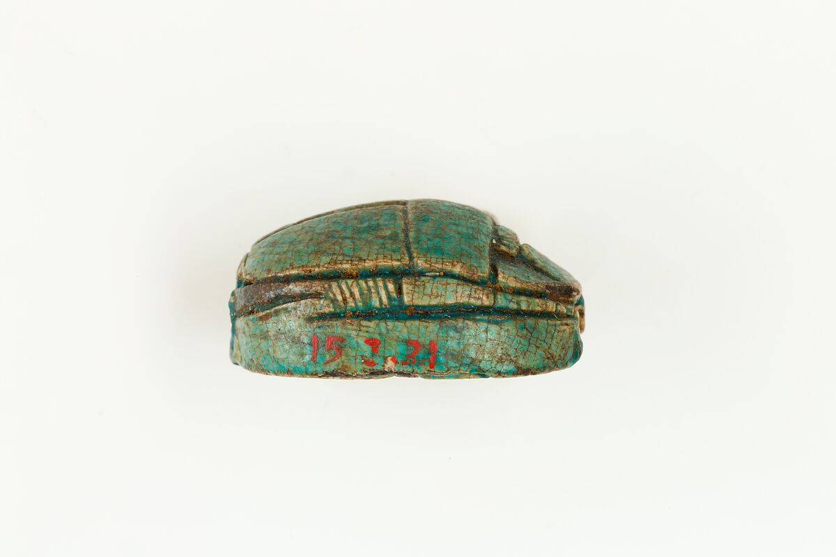 Scarab of an Official, Blue glazed steatite