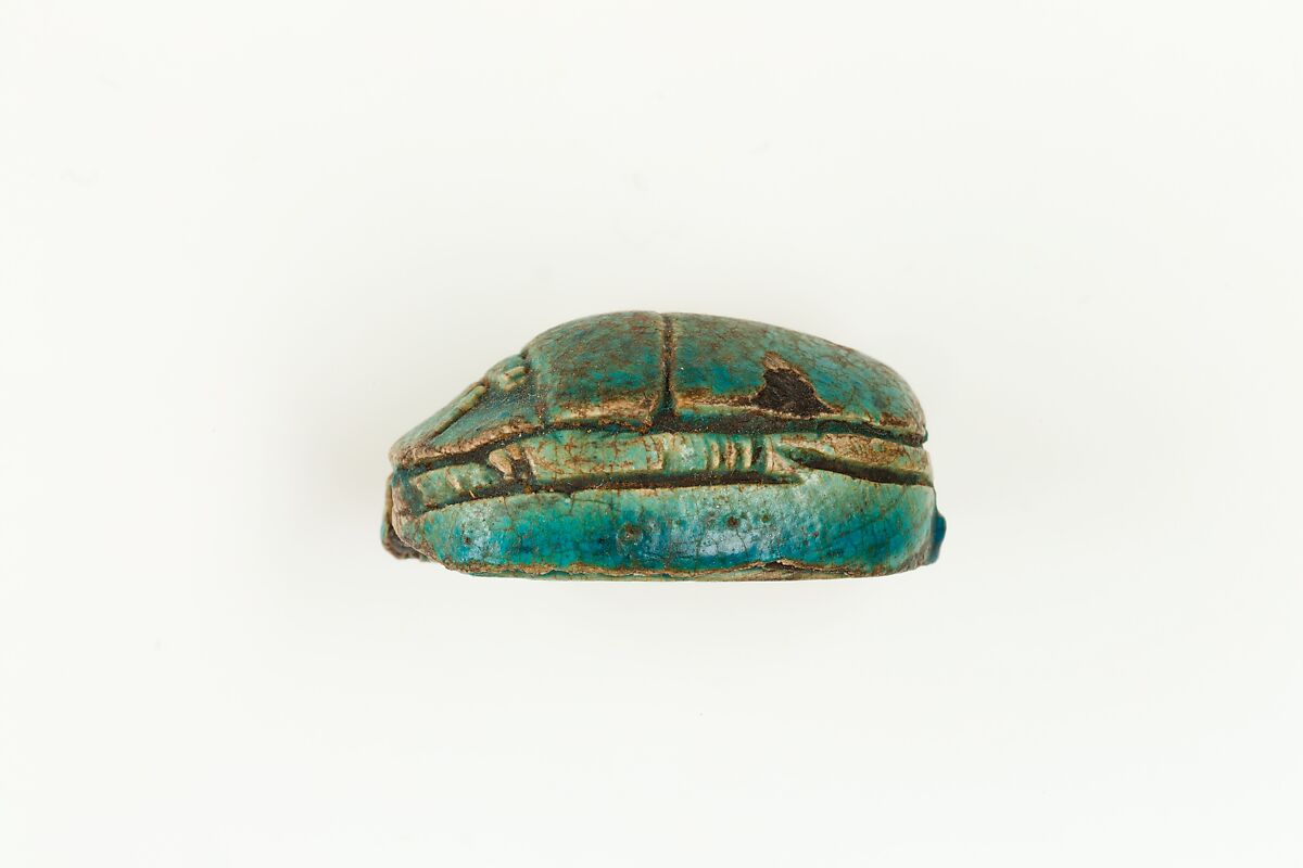 Scarab of an Official, Blue glazed steatite