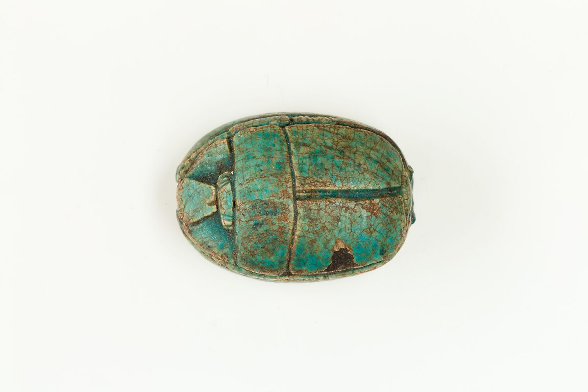 Scarab of an Official, Blue glazed steatite