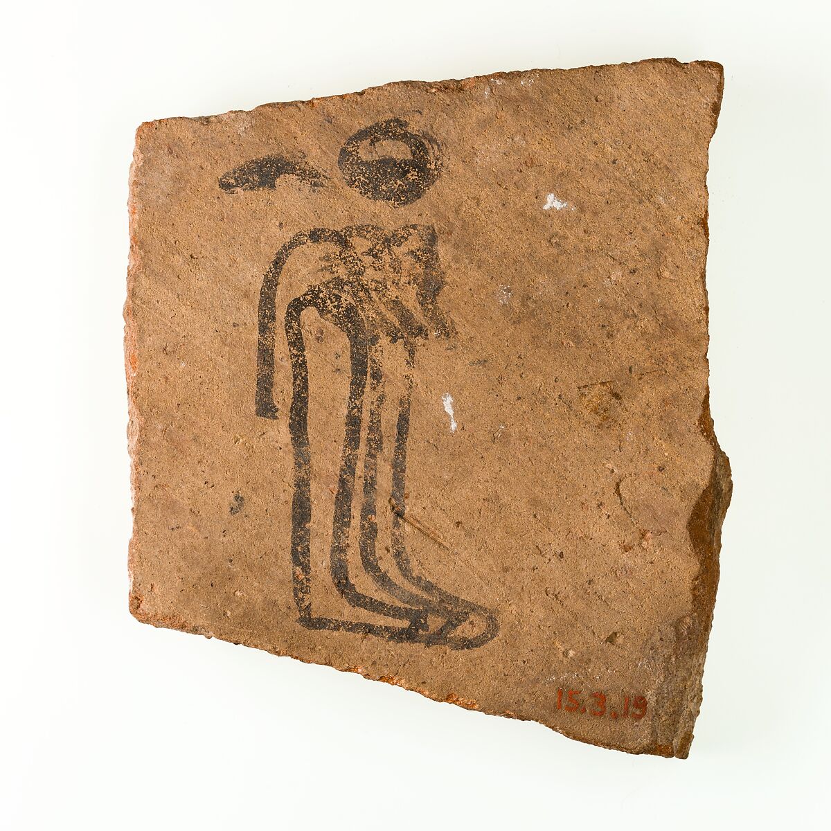 Artist's Sketch of three mummies, Pottery, ink 