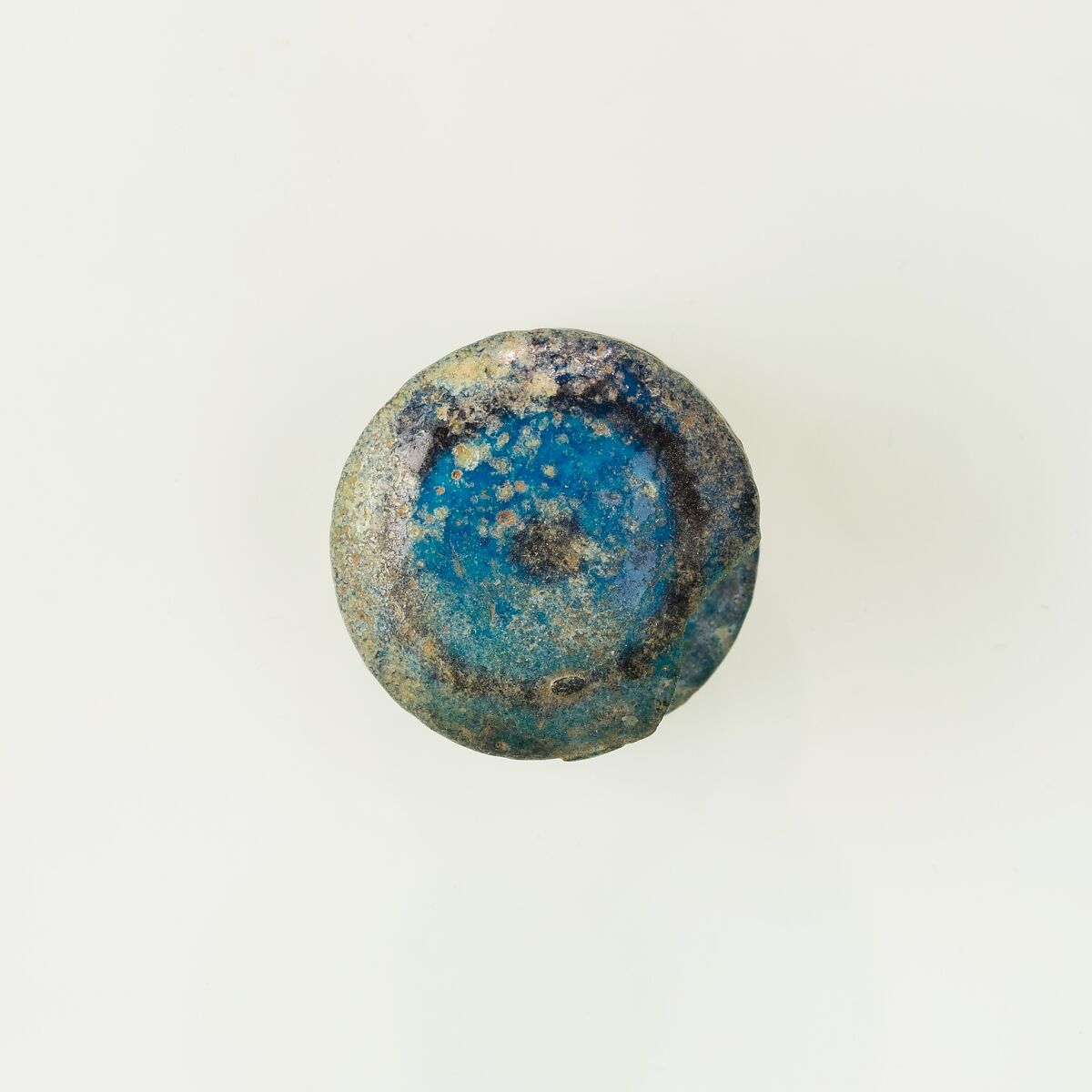 Ornament from wig, Blue faience