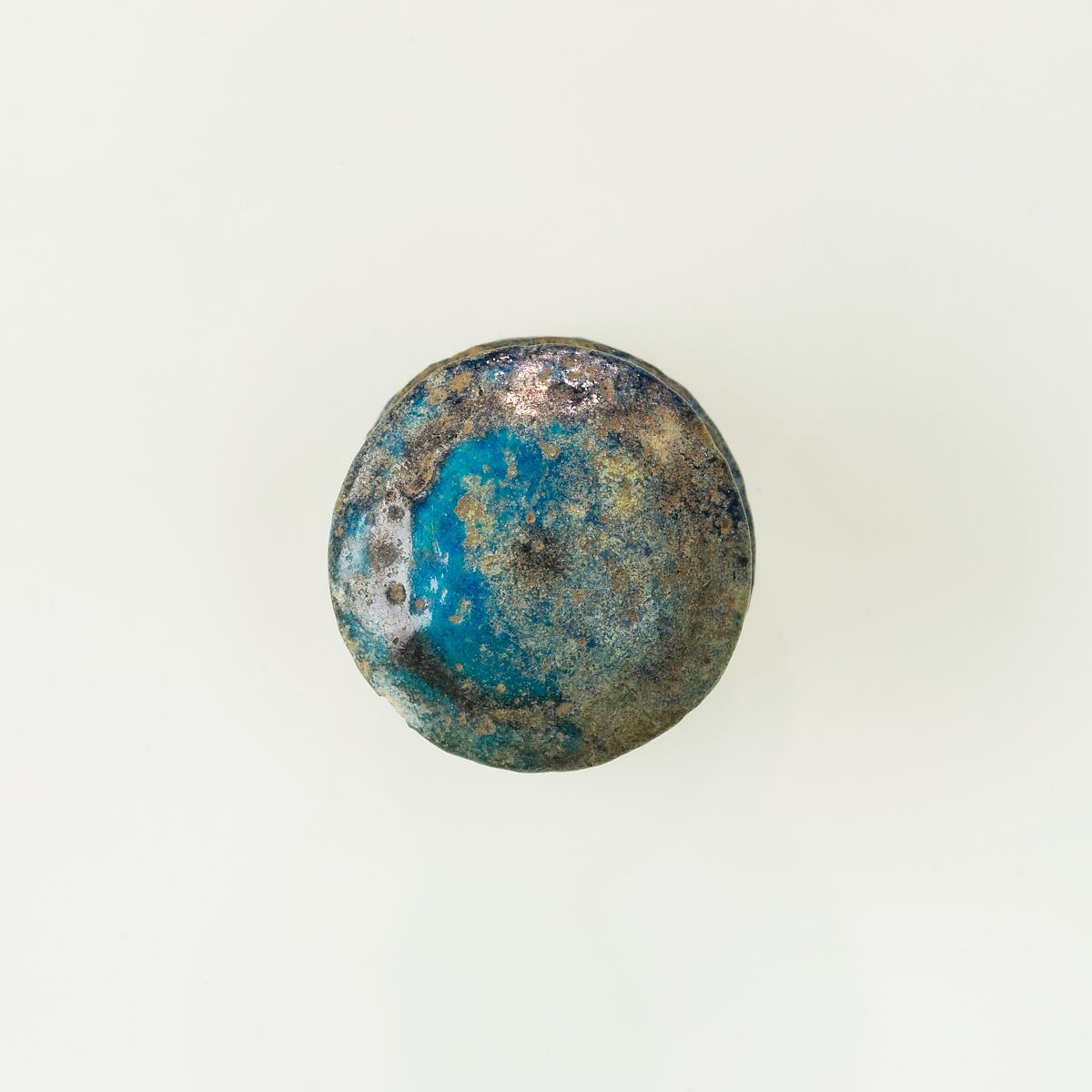 Ornament from wig, Blue faience