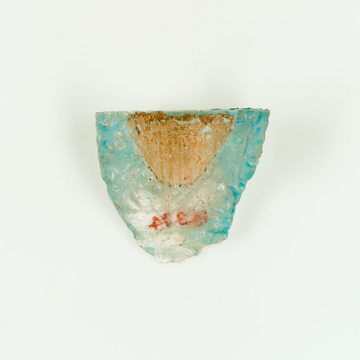 Fragment of vase, Quartz, traces of blue glaze