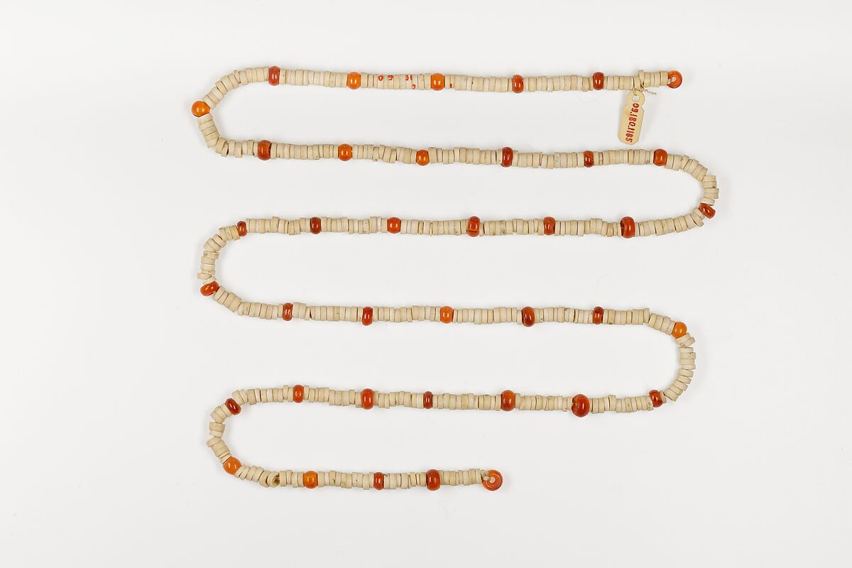 Necklace, Shell and carnelian 