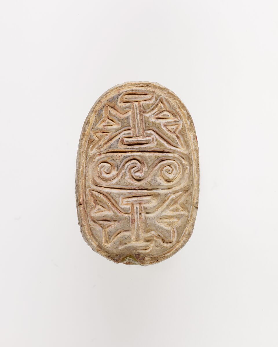 Scarab Decorated with the Symbol of Unification, Steatite 