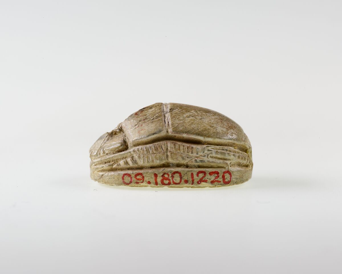 Scarab Decorated with the Symbol of Unification, Steatite