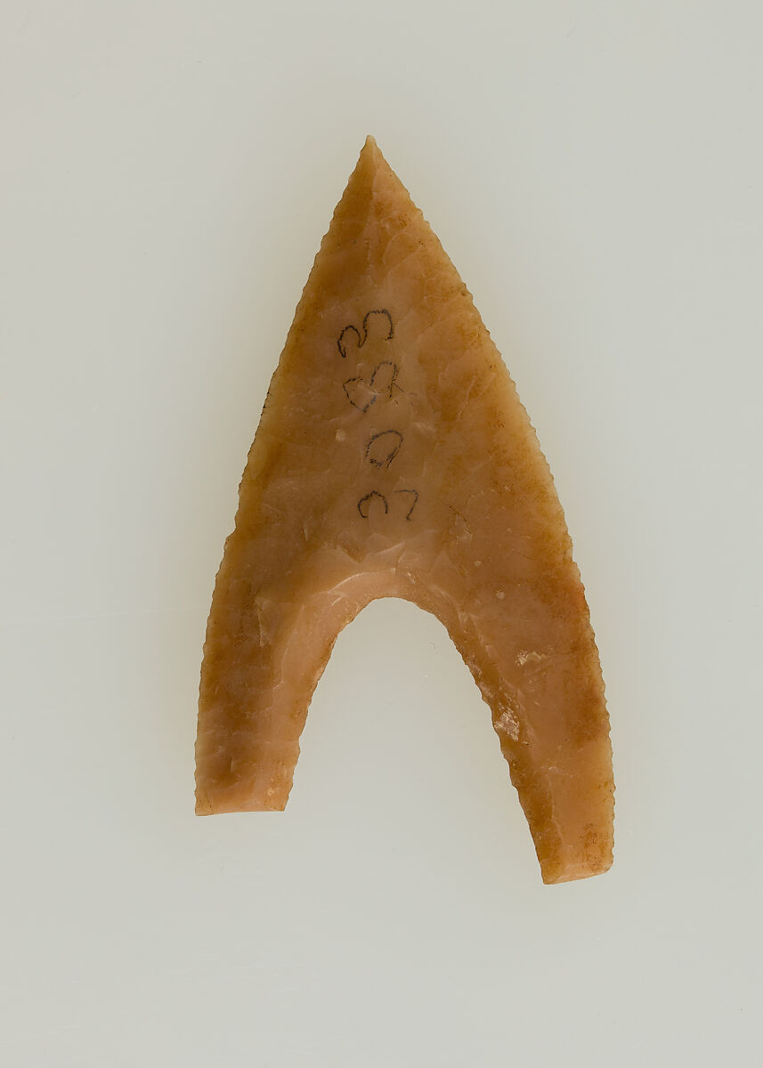 Hollow-Base Projectile Point, Flint 