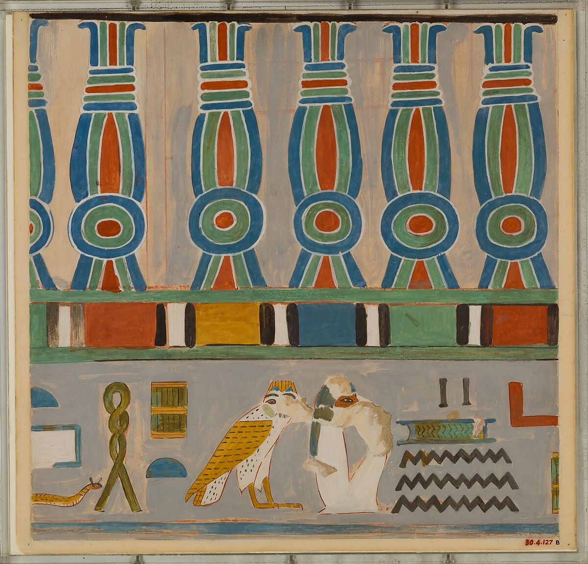 Kheker Friese, Tomb of Tjay, Charles K. Wilkinson, Tempera on Paper 