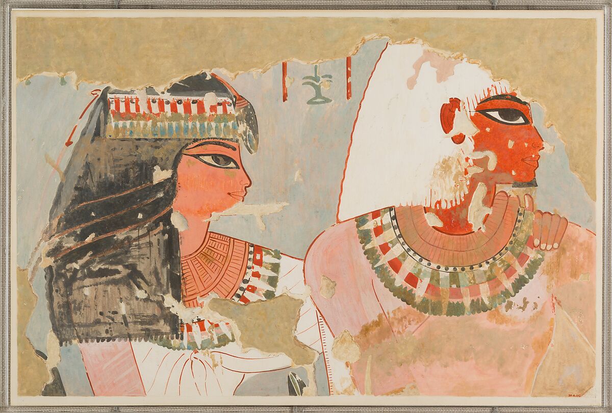 Qenamun and His Wife, Tomb of Qenamun, Charles K. Wilkinson, Tempera on paper 